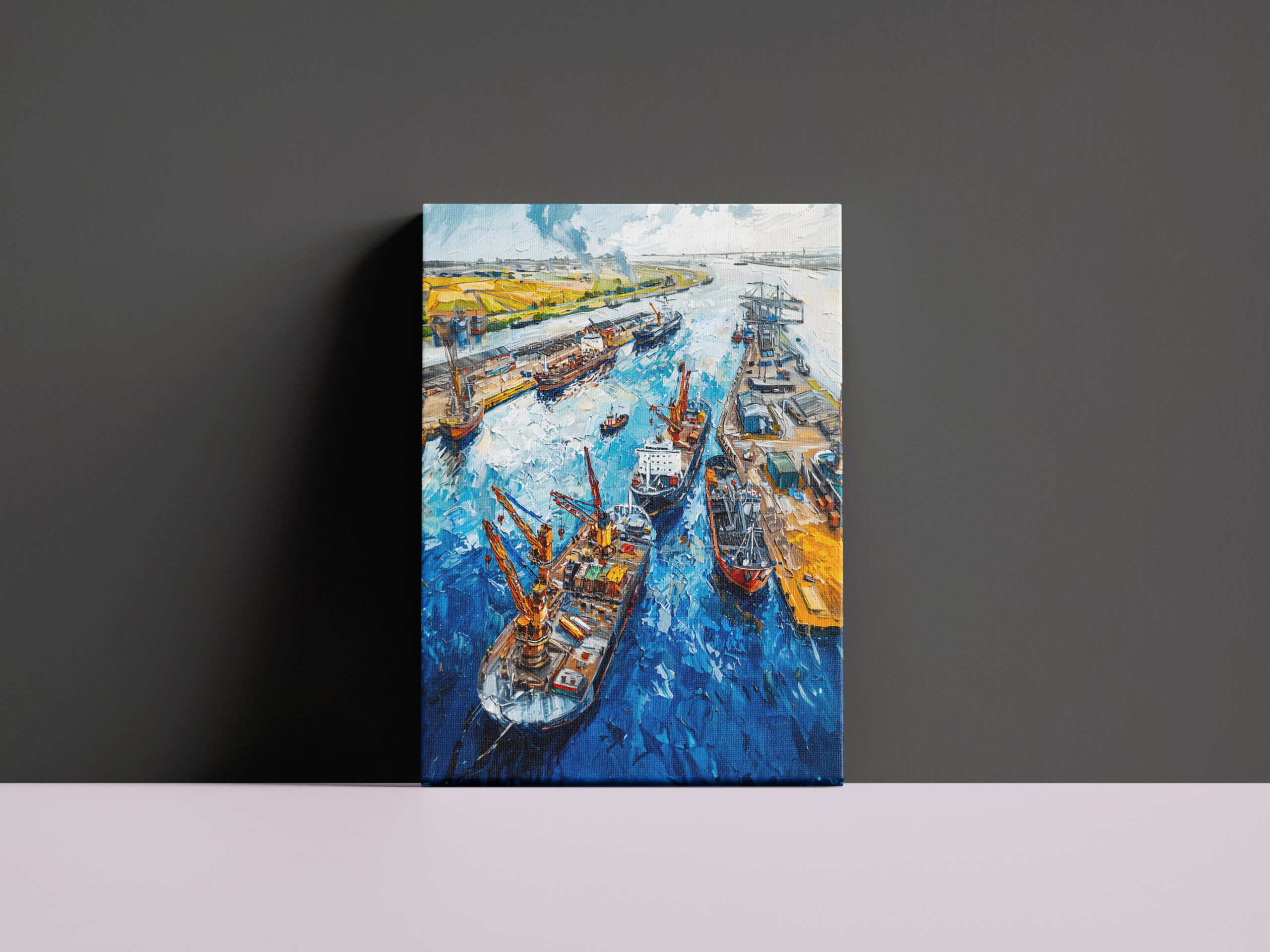 raxxa Canva: Tulip Fields with Barn and Stream Fantasy Painting