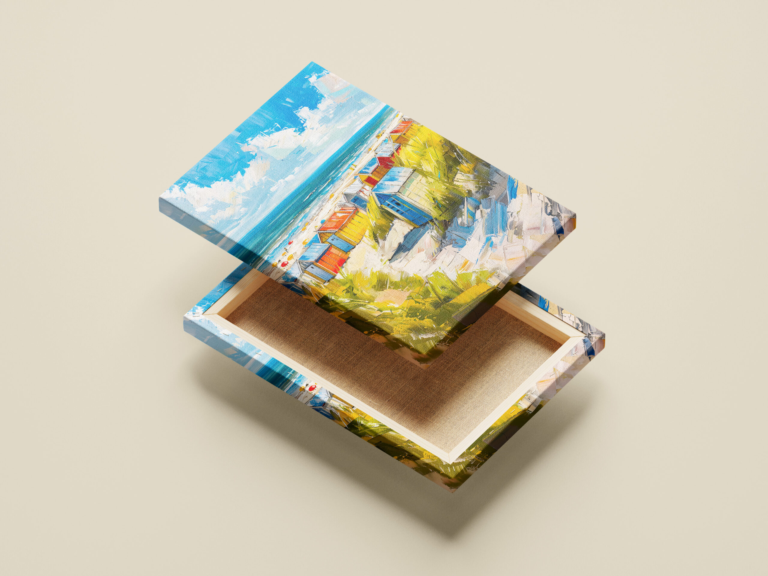 raxxa Canva: Beach Huts by the Sea in Holland Painting – Image 3