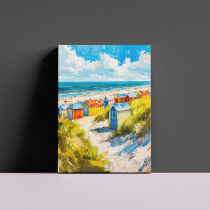 raxxa Canva: Beach Huts by the Sea in Holland Painting