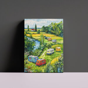 raxxa Canva: Camper Vans by Tulip Fields Fantasy Painting