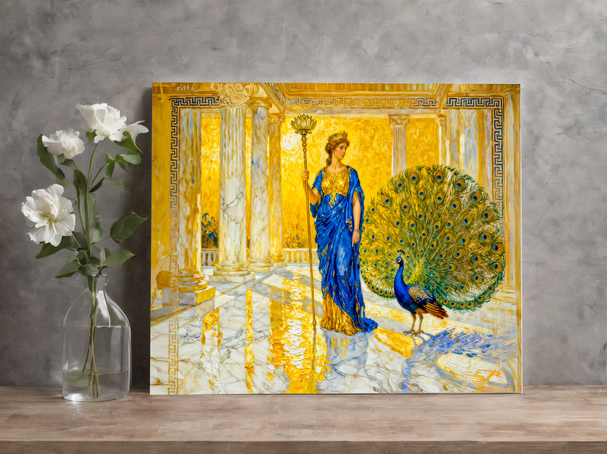 raxxa Canva: Hera with Peacock and Scepter in Grand Temple Hall