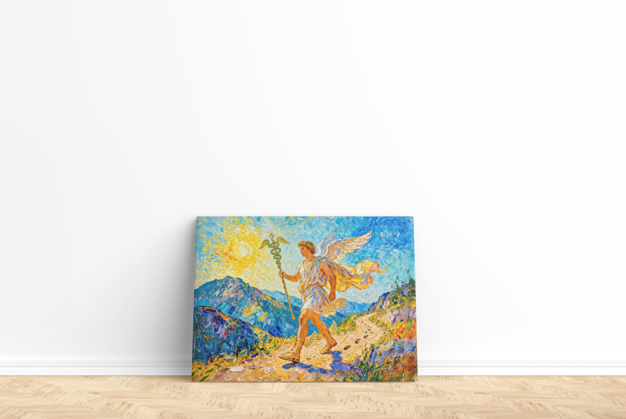 raxxa Canva: Hermes with Winged Staff and Sandals Walking a Sacred Path – Image 2