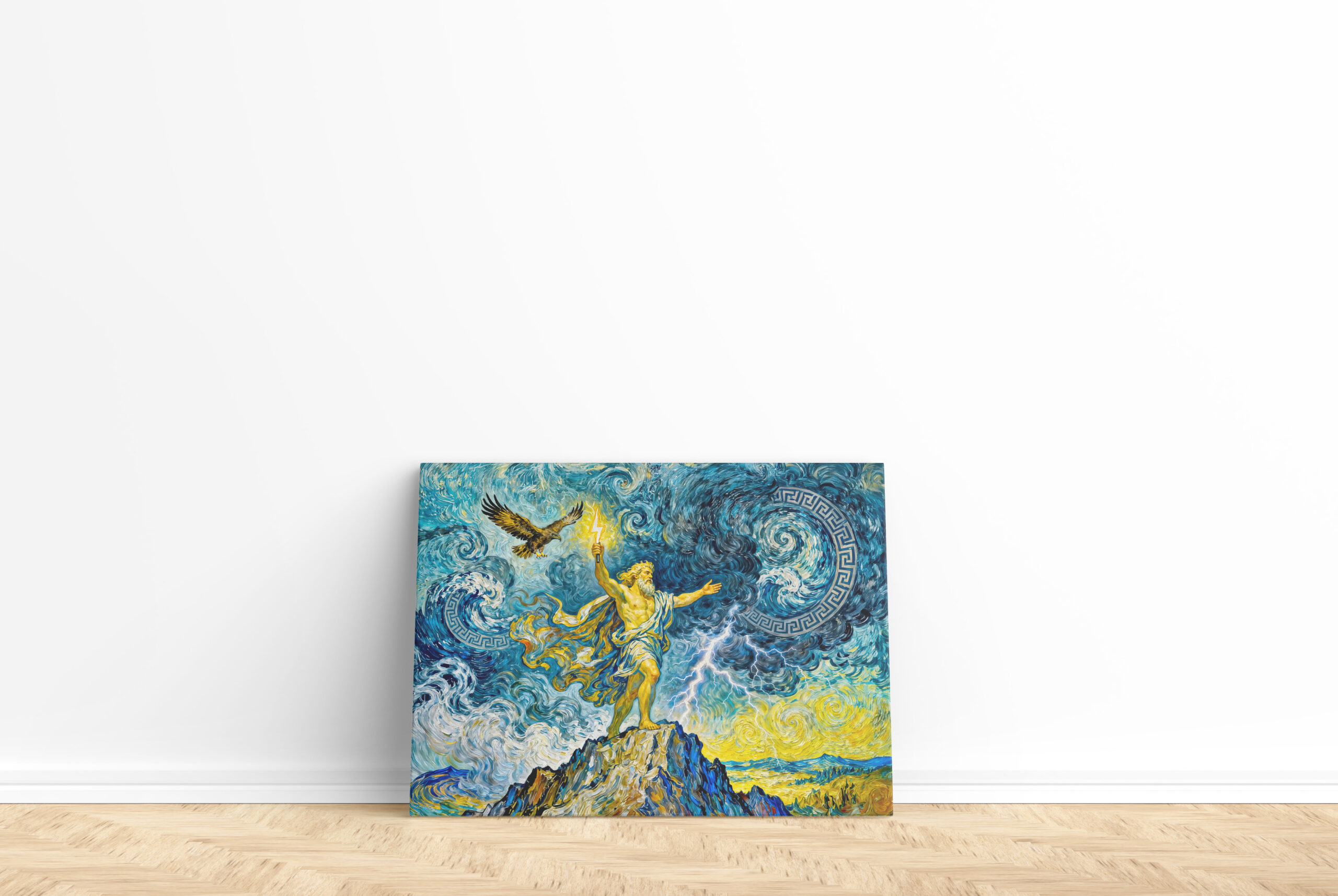 raxxa Canva: Zeus on Stormy Rocks with Lightning Bolt and Eagle Above – Bild 2