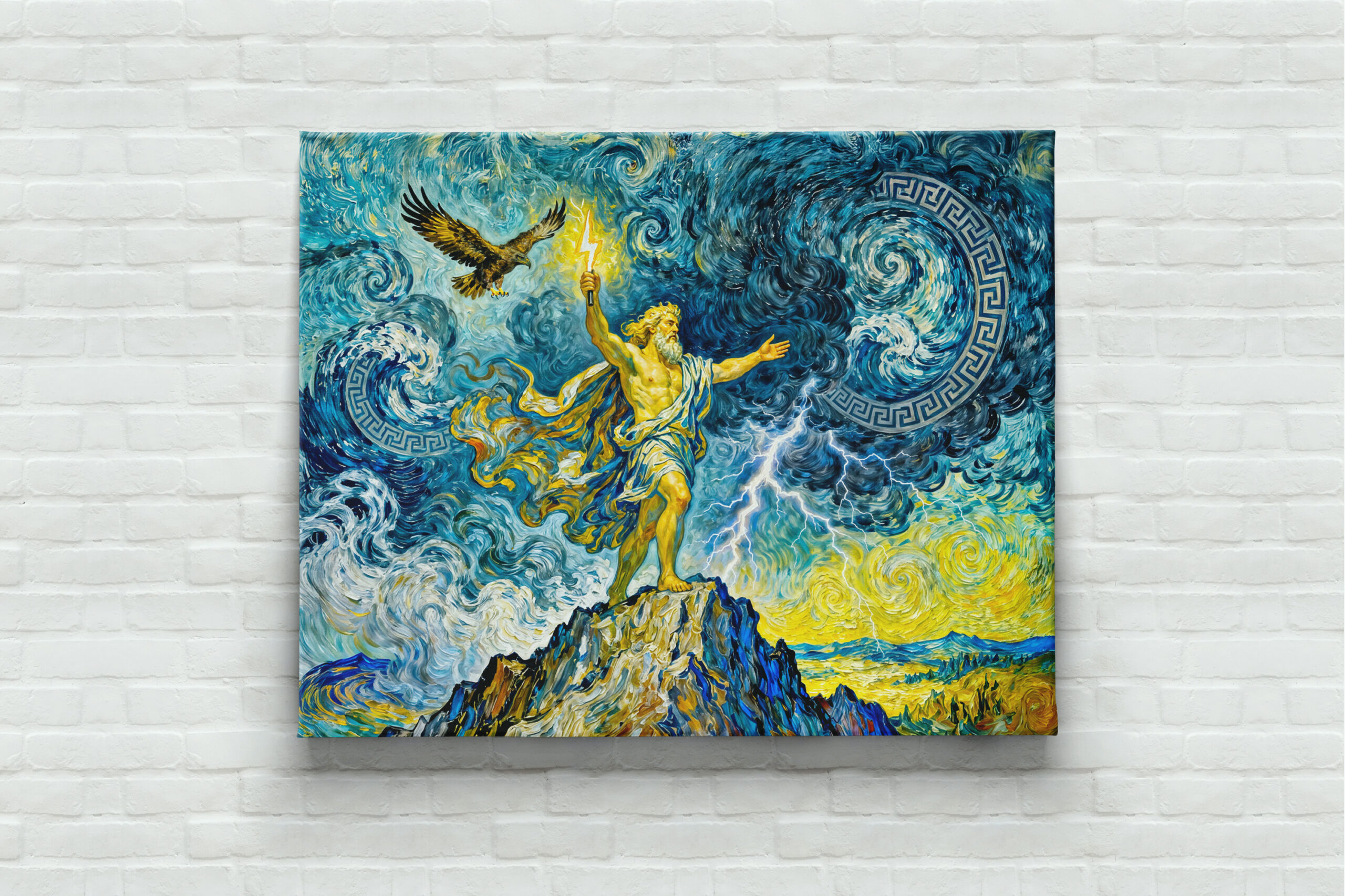 raxxa Canva: Zeus on Stormy Rocks with Lightning Bolt and Eagle Above – Bild 3