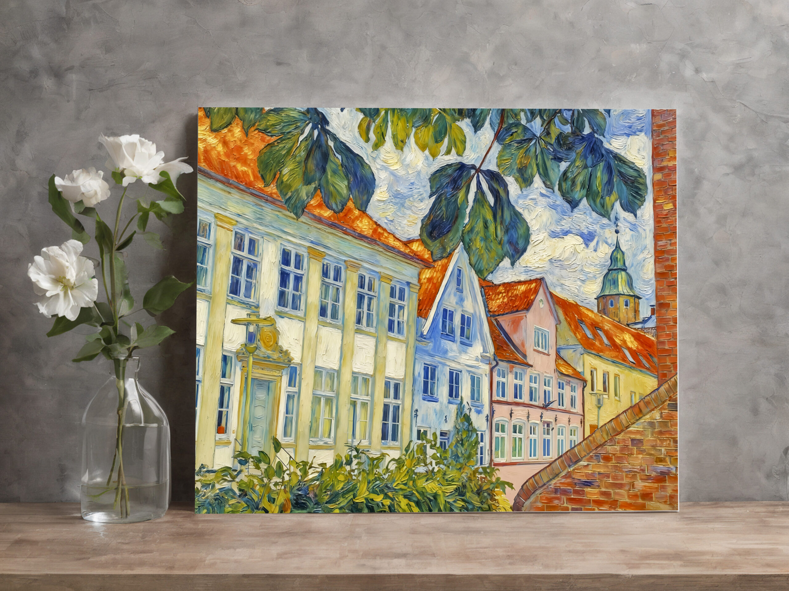 raxxa Canva: Impressionist Town Scene in Glueckstadt with Historic Architecture – Image 2