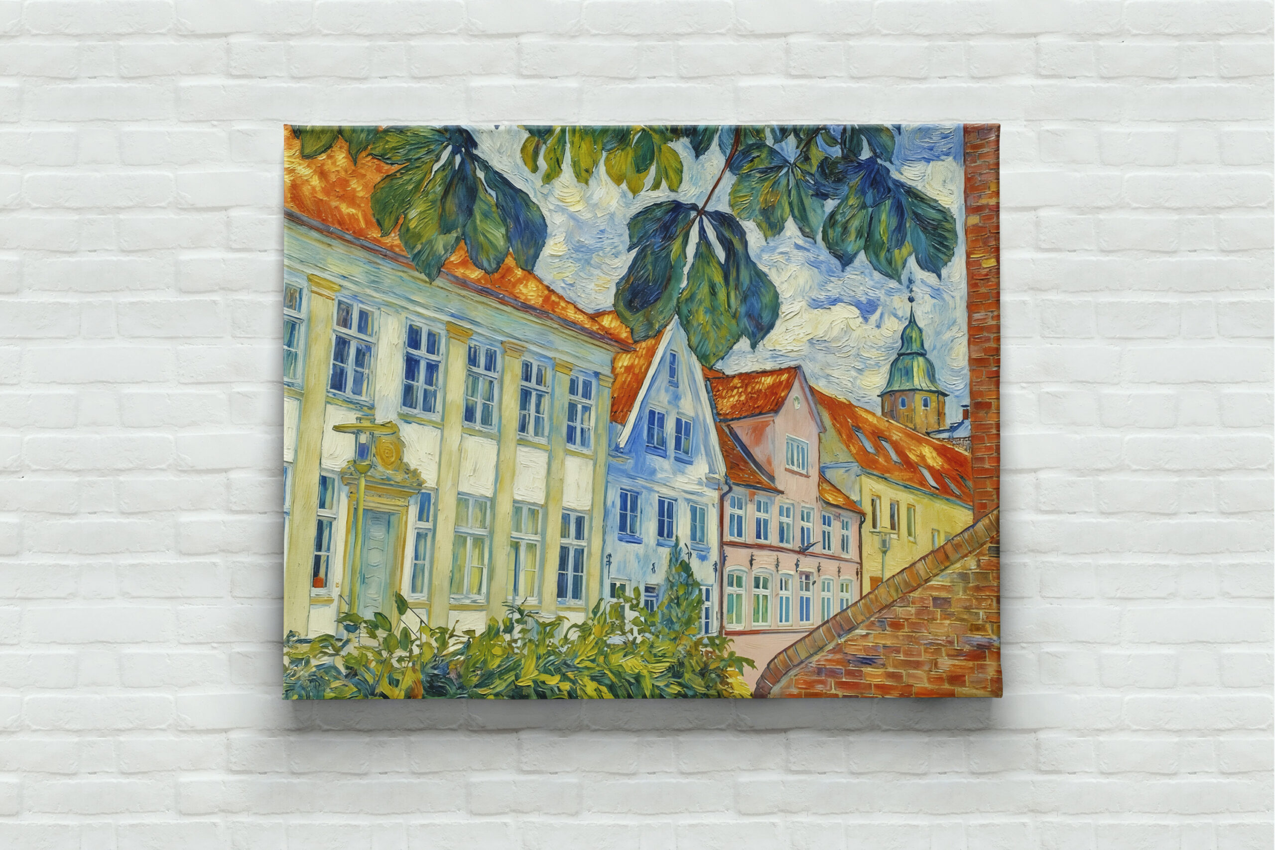 raxxa Canva: Impressionist Town Scene in Glueckstadt with Historic Architecture – Image 3