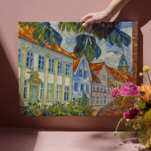 raxxa Canva: Impressionist Town Scene in Glueckstadt with Historic Architecture