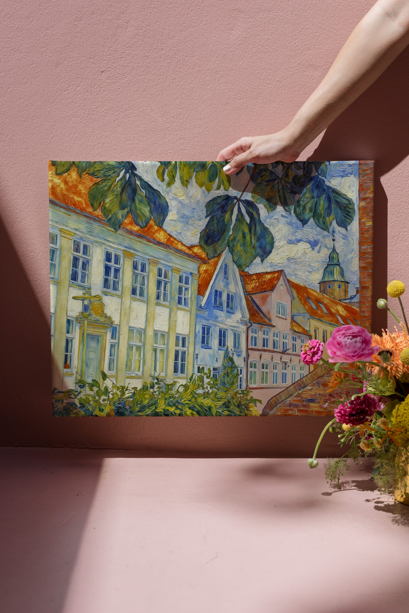 raxxa Canva: Impressionist Town Scene in Glueckstadt with Historic Architecture