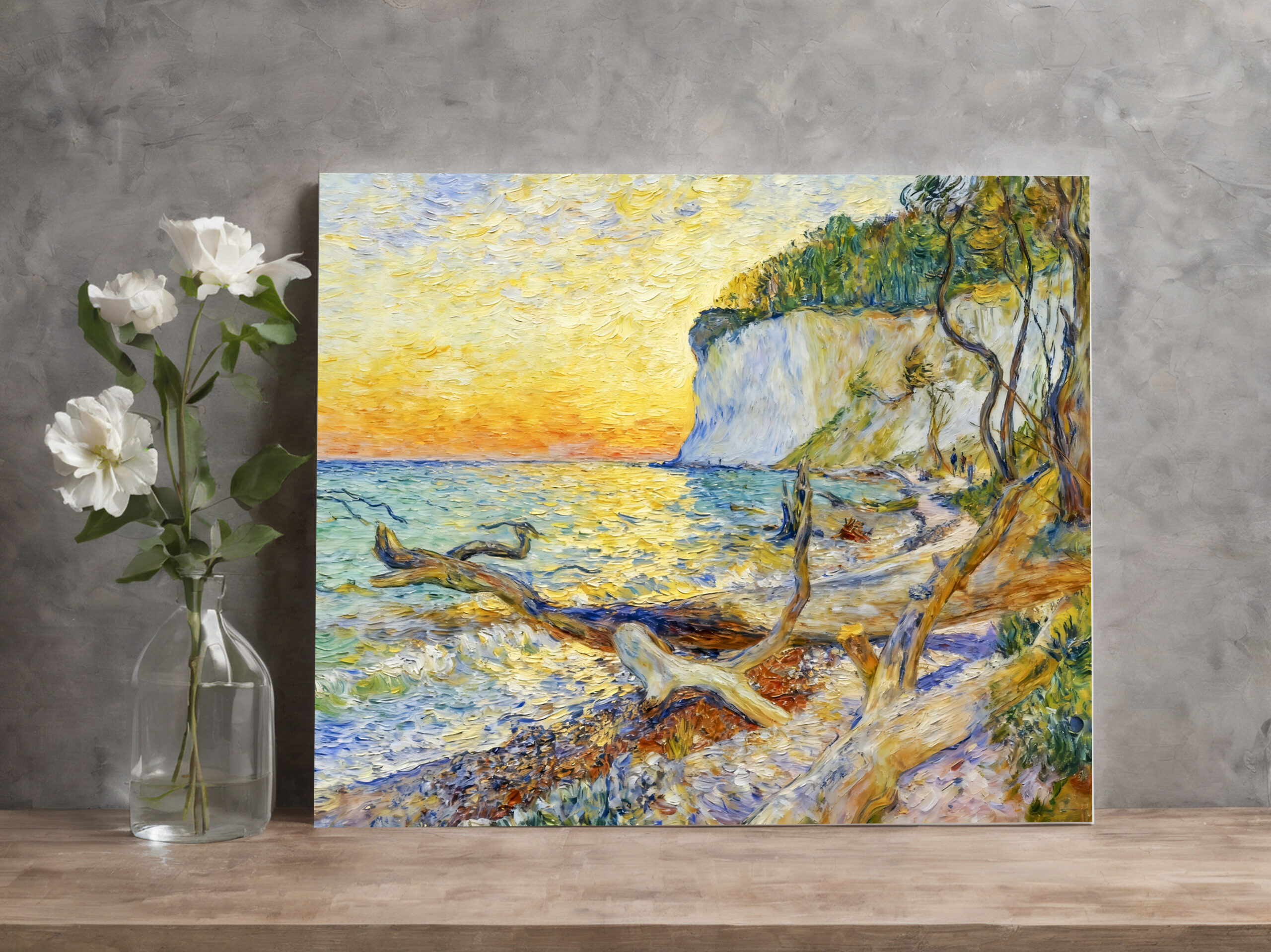 raxxa Canva: Impressionist Cliffs on Ruegen Island with Baltic Shoreline