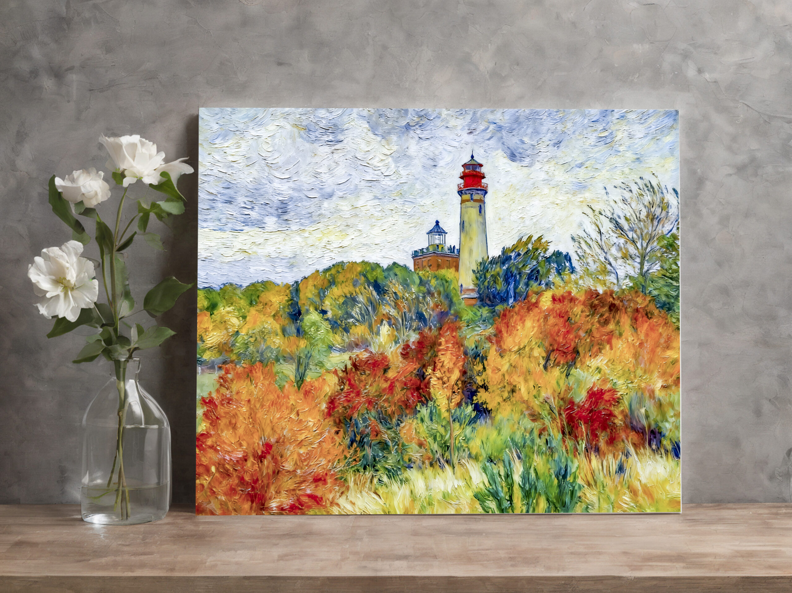 raxxa Canva: Impressionist Autumn Scene at Kap Arkona Lighthouse on Ruegen Island – Image 2