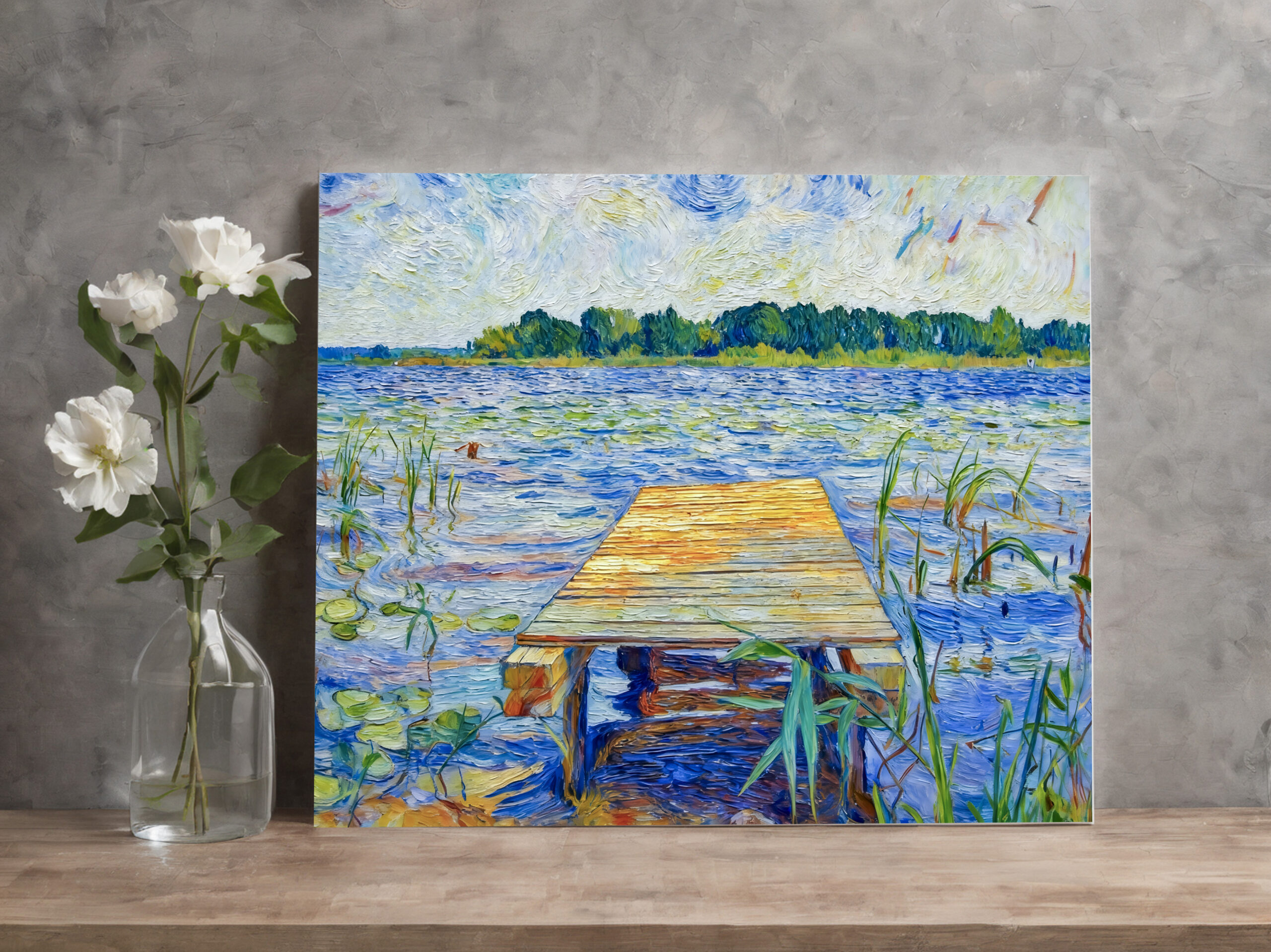 raxxa Canva: Impressionist Wooden Pier at Ferch on the Schwielowsee Lake – Image 3