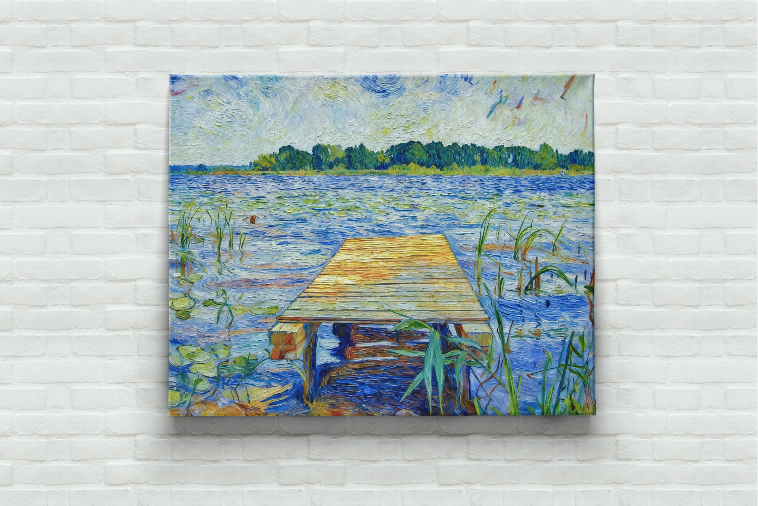 raxxa Canva: Impressionist Wooden Pier at Ferch on the Schwielowsee Lake