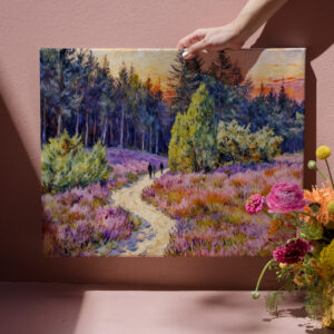 raxxa Canva: Impressionist Landscape of the Lueneburg Heath at Sunset