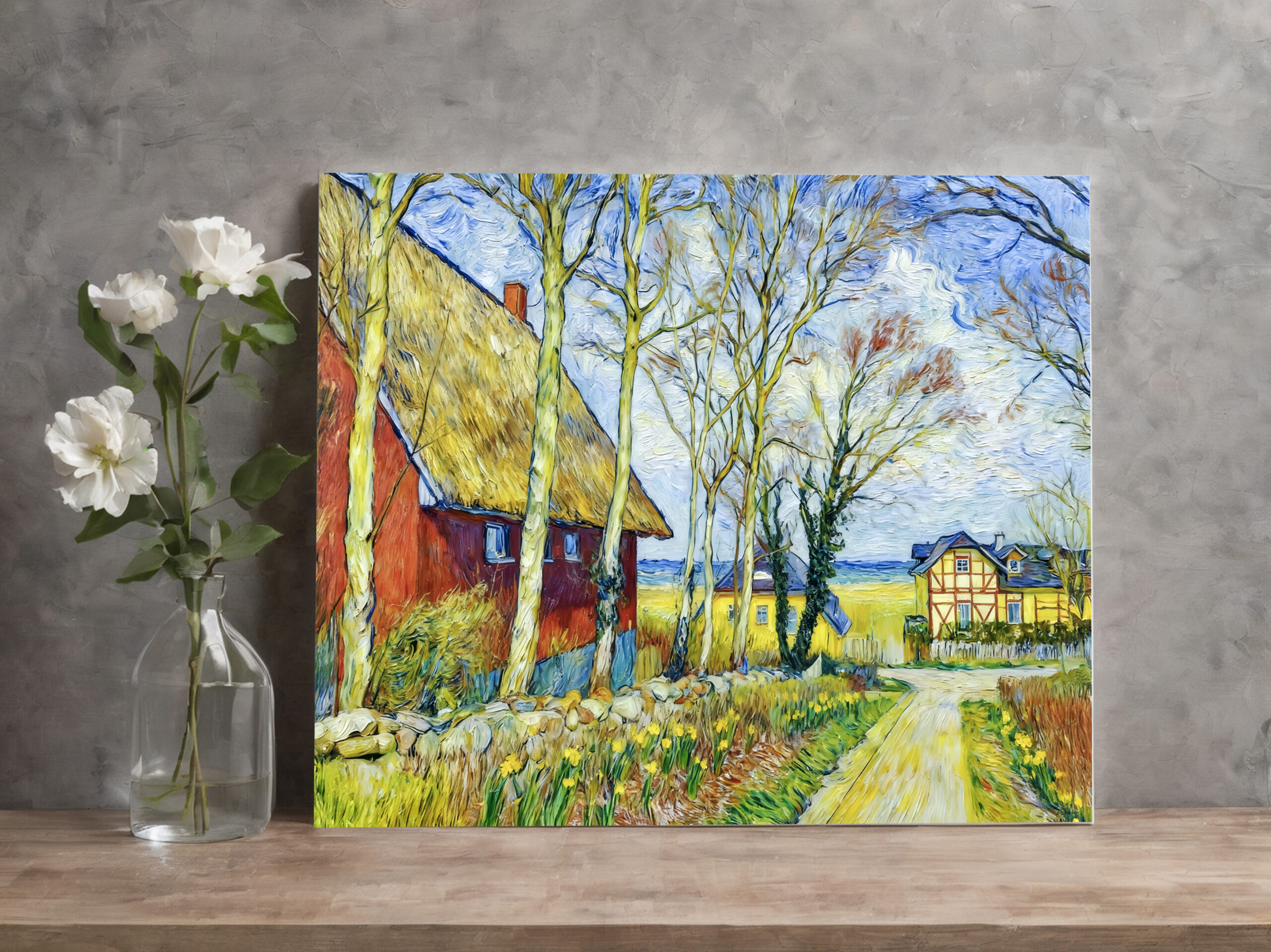 raxxa Canva: Impressionist Village Scene in Ahrenshoop on the Darss Coast
