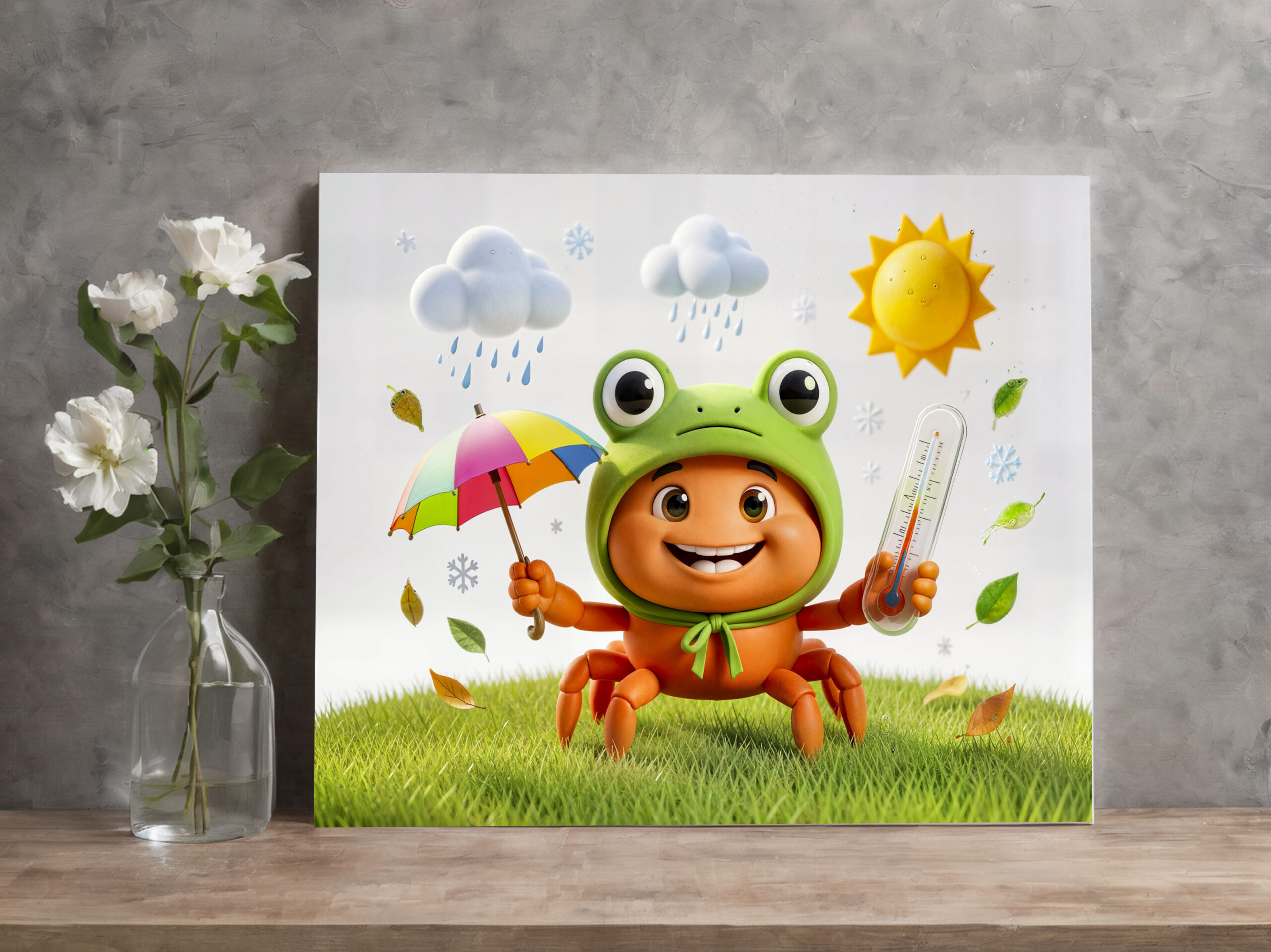 raxxa Canva: Weather Crab Measuring Climate With Rainbow Umbrella – Bild 2