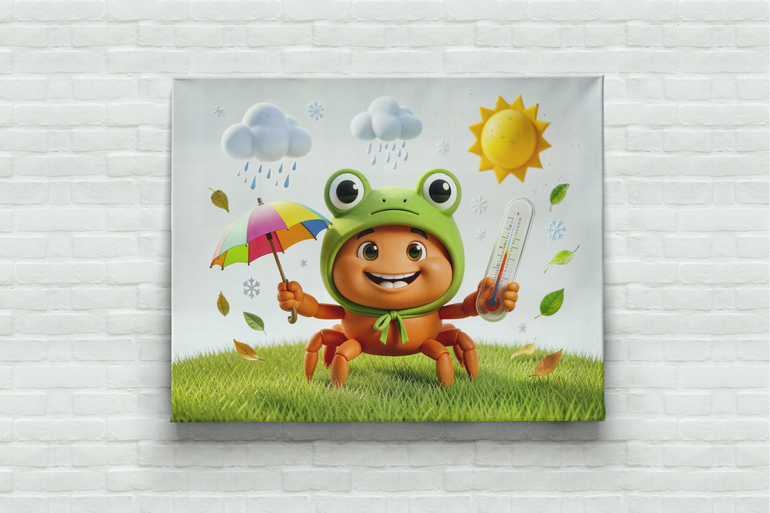 raxxa Canva: Weather Crab Measuring Climate With Rainbow Umbrella – Bild 3