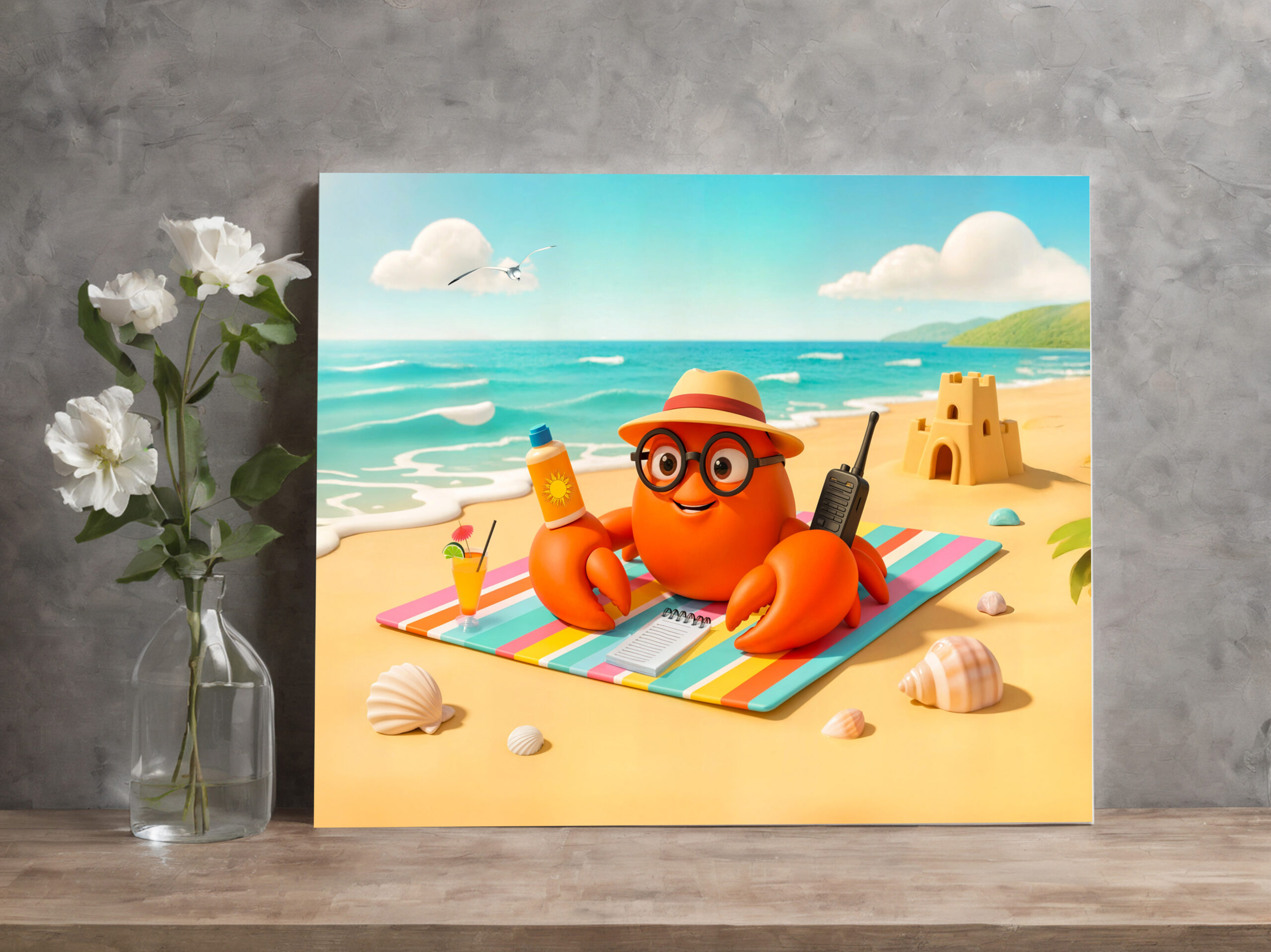 raxxa Canva: Spy Crab Relaxing On Beach With Mission Gear – Bild 2