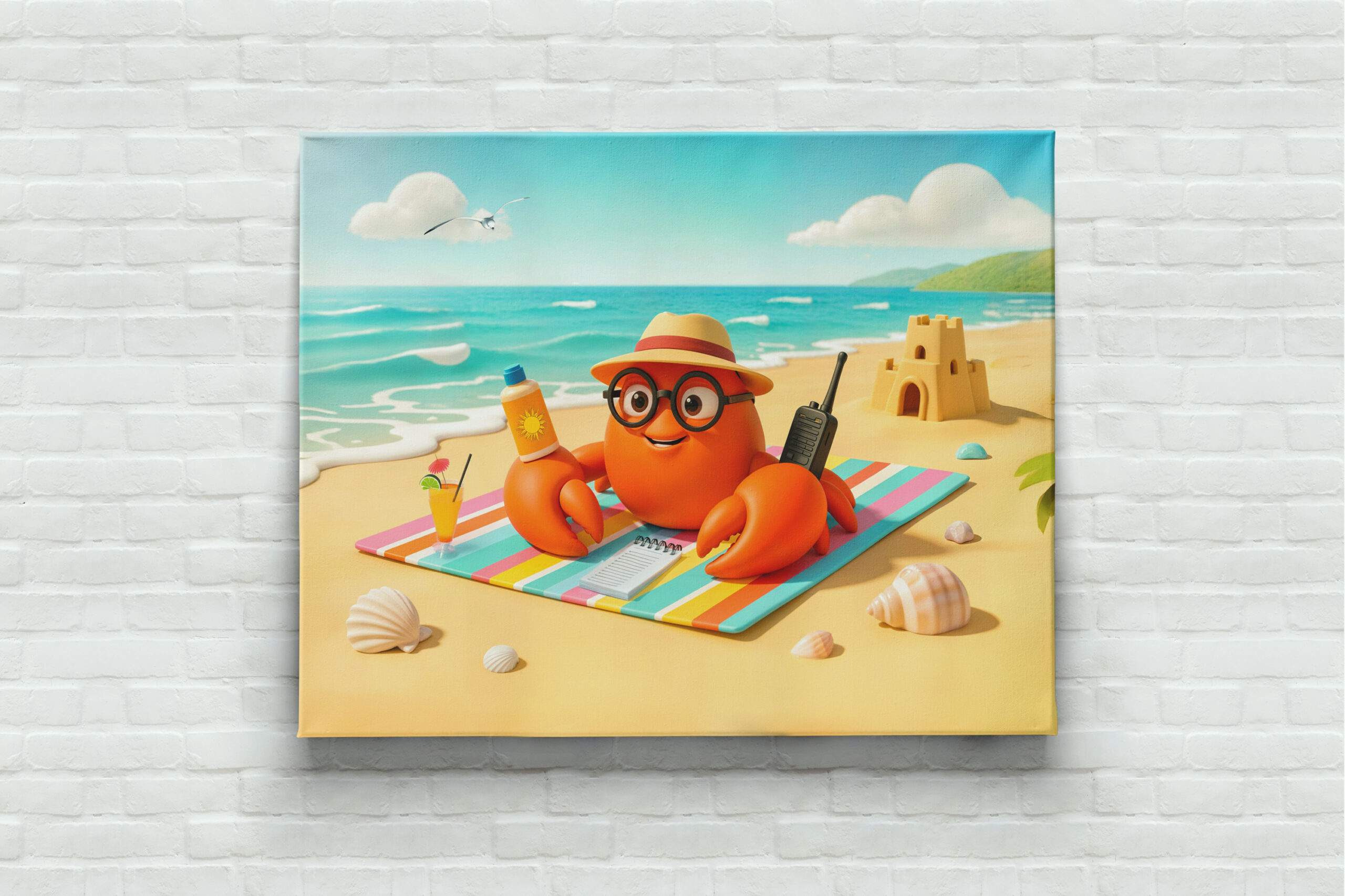raxxa Canva: Spy Crab Relaxing On Beach With Mission Gear – Bild 3