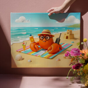 raxxa Canva: Spy Crab Relaxing On Beach With Mission Gear