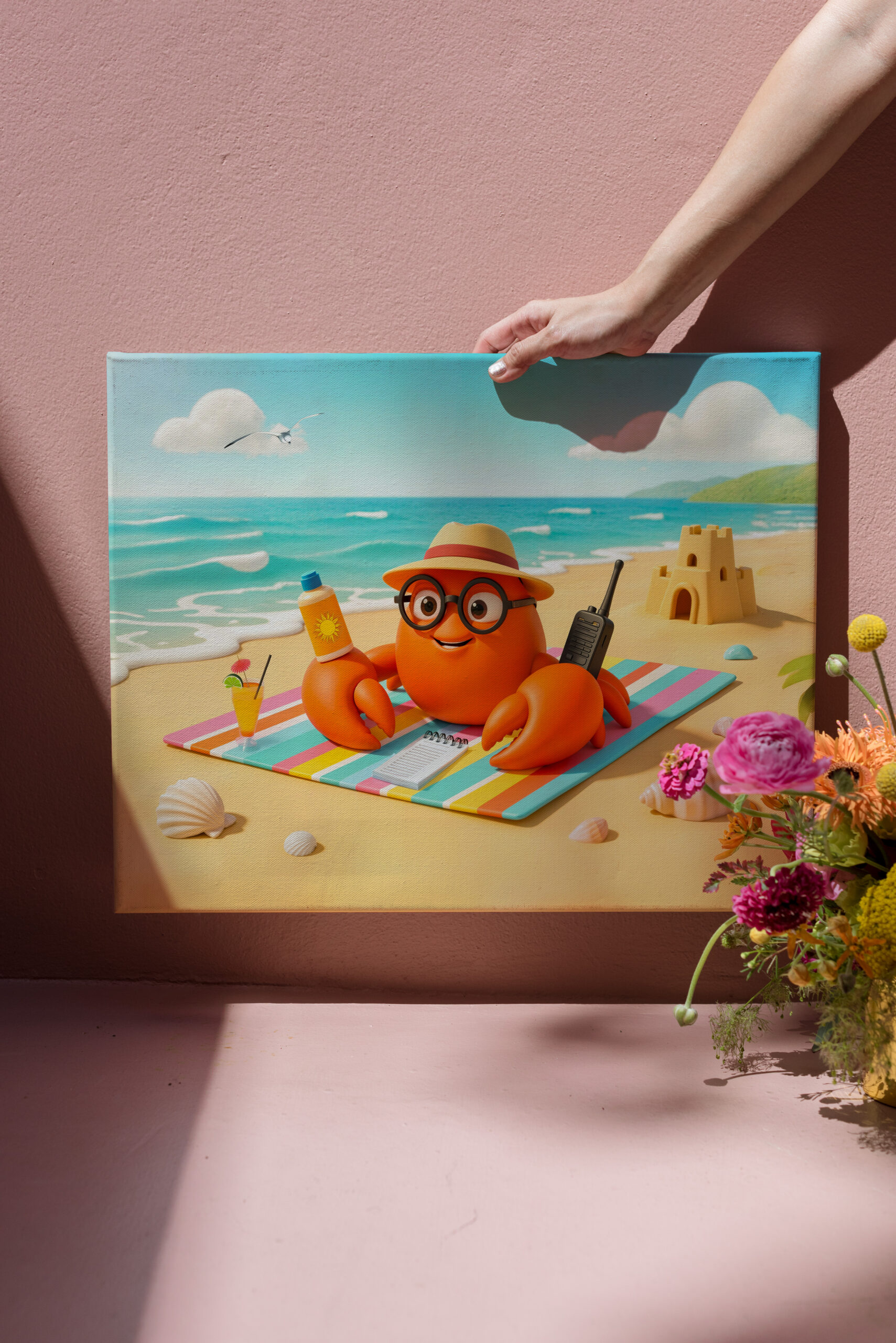 raxxa Canva: Spy Crab Relaxing On Beach With Mission Gear