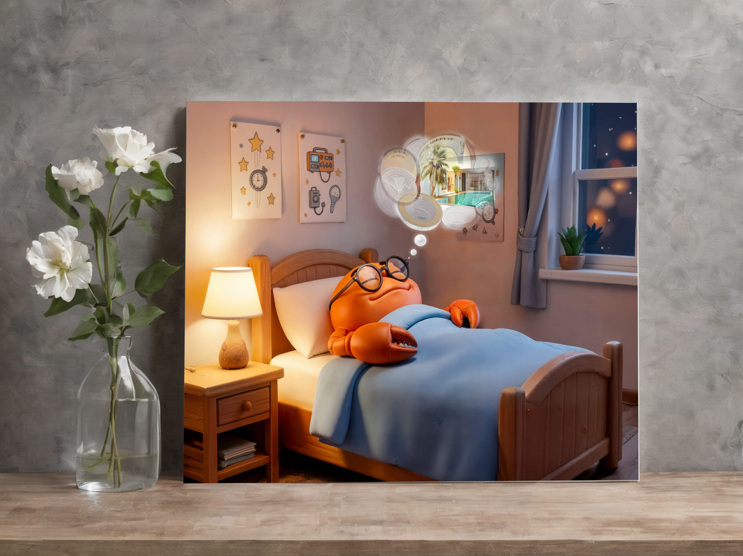 raxxa Canva: Sleeping Crab Dreaming Of Wealth And Treasure - Imagen 2