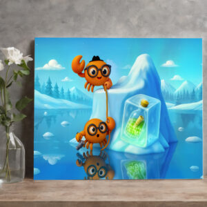 raxxa Canva: Spy Crabs Climbing Iceberg For Secret Message