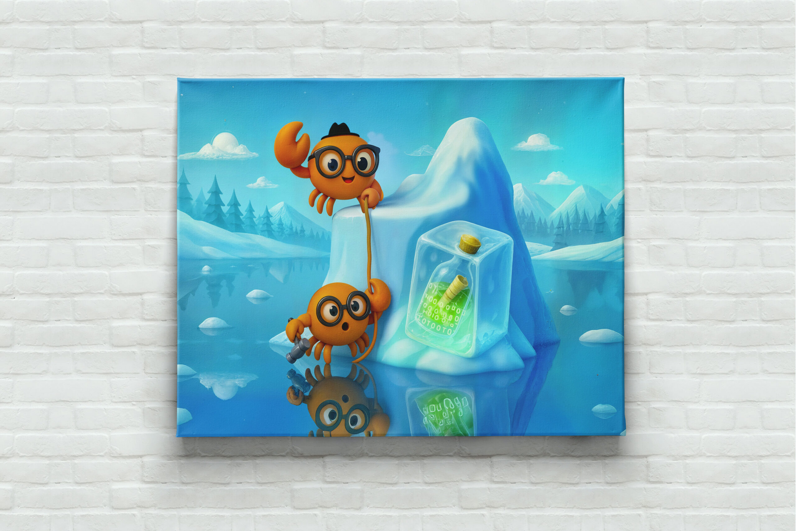 raxxa Canva: Spy Crabs Climbing Iceberg For Secret Message - immagine 2