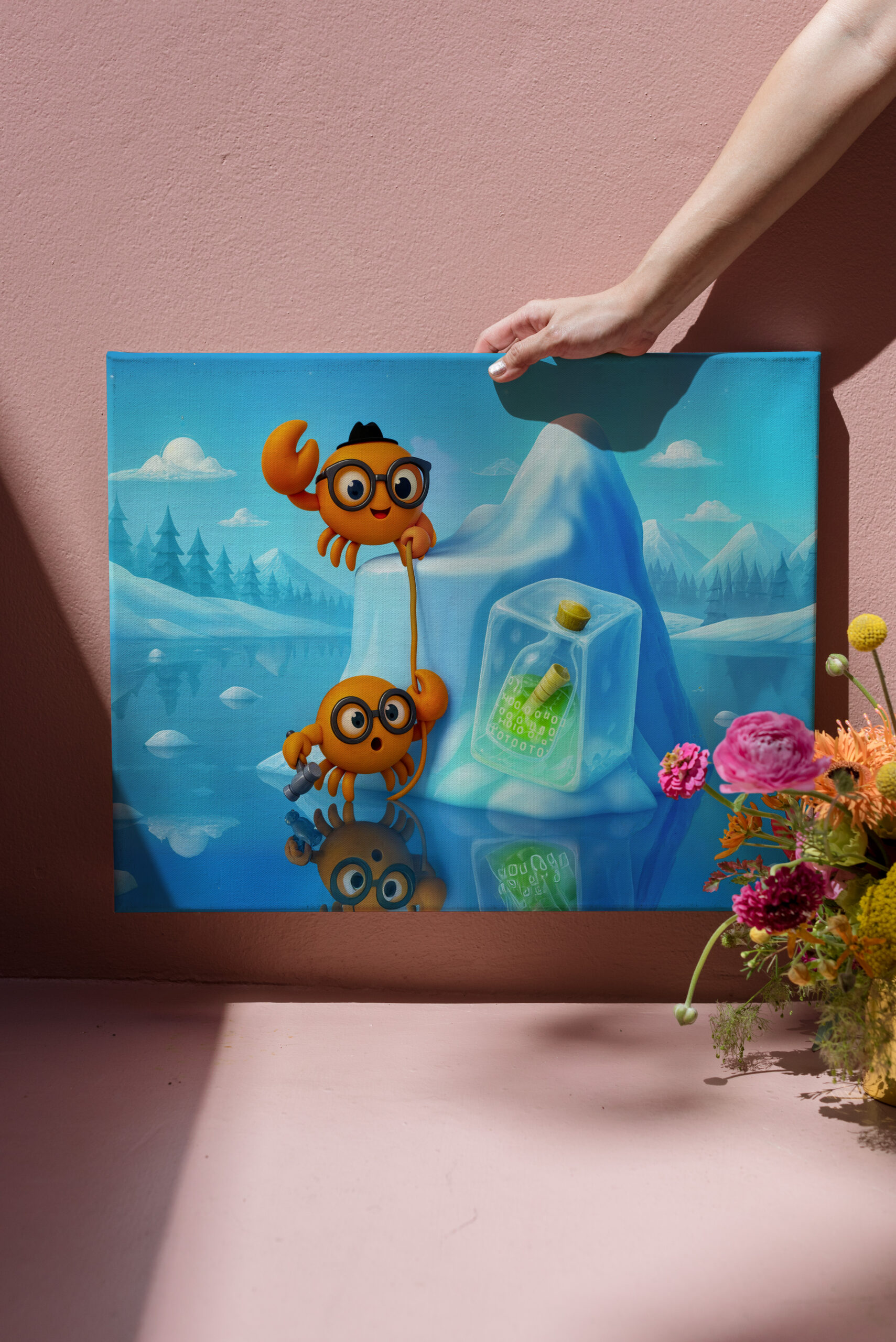 raxxa Canva: Spy Crabs Climbing Iceberg For Secret Message - immagine 3