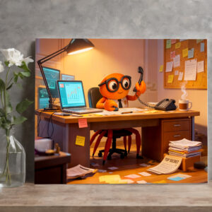 raxxa Canva: Spy Crab Coordinating Mission Work At Desk