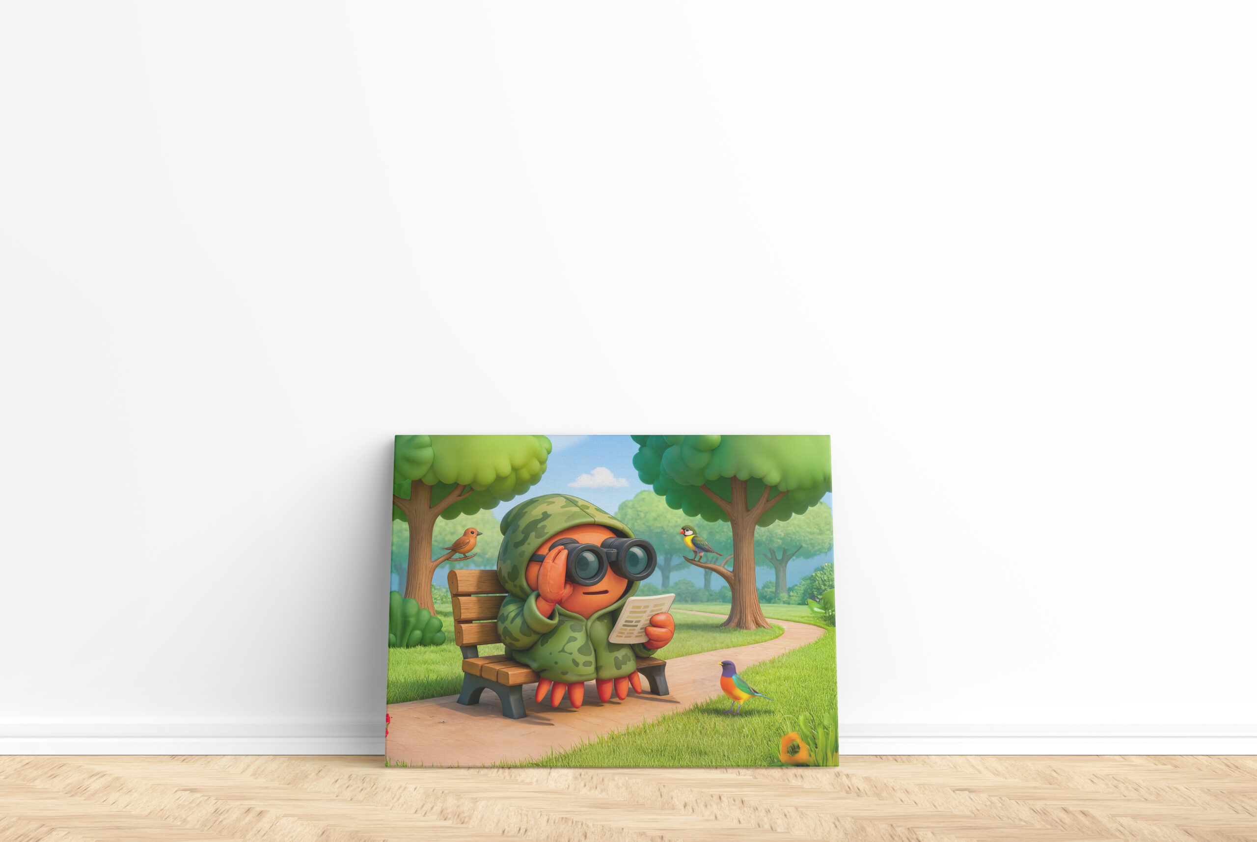 raxxa Canva: Camouflage Spy Crab Observing Park Surroundings Quietly - Imagen 2