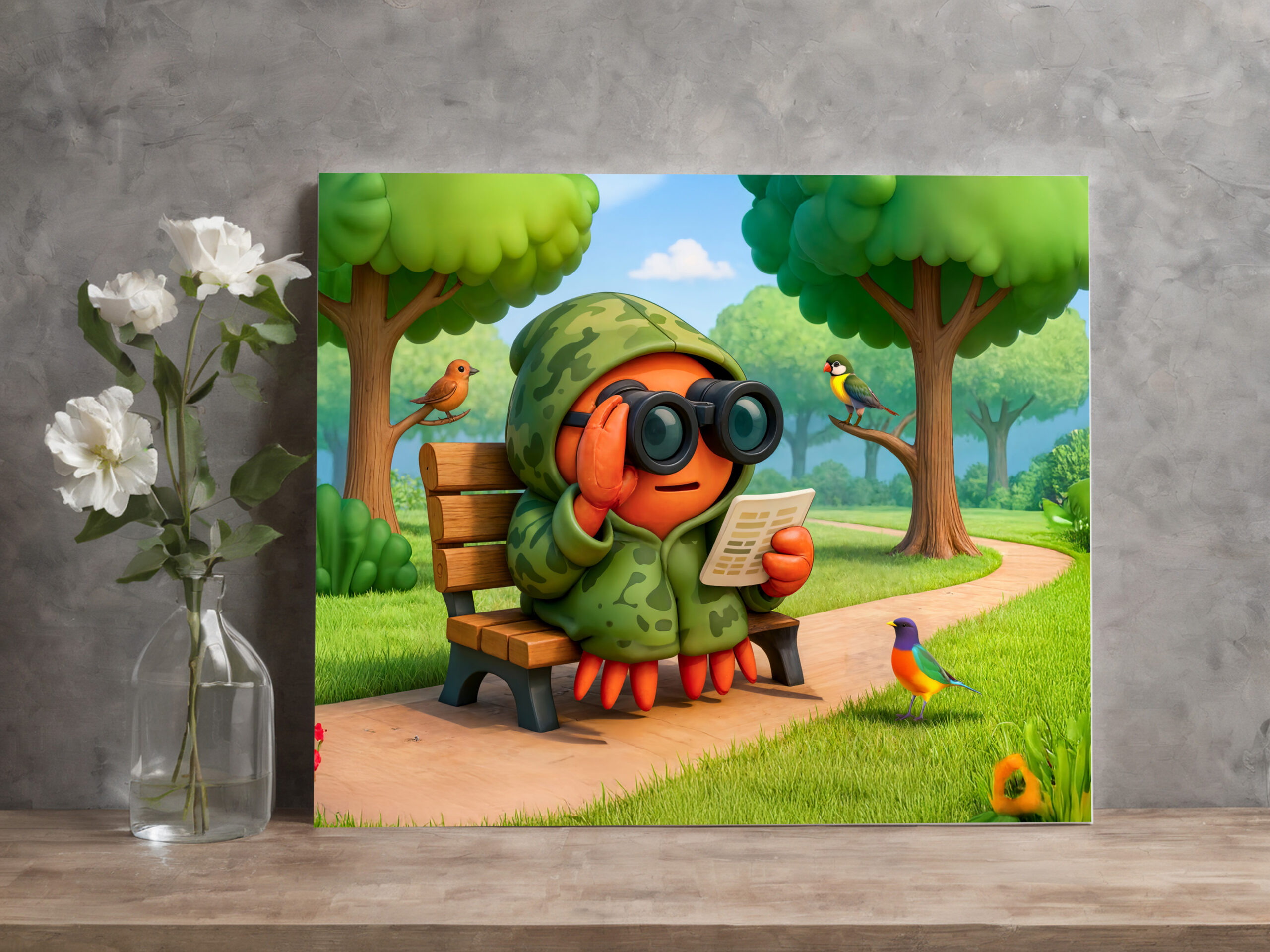 raxxa Canva: Camouflage Spy Crab Observing Park Surroundings Quietly - Imagen 3