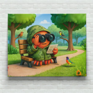 raxxa Canva: Camouflage Spy Crab Observing Park Surroundings Quietly