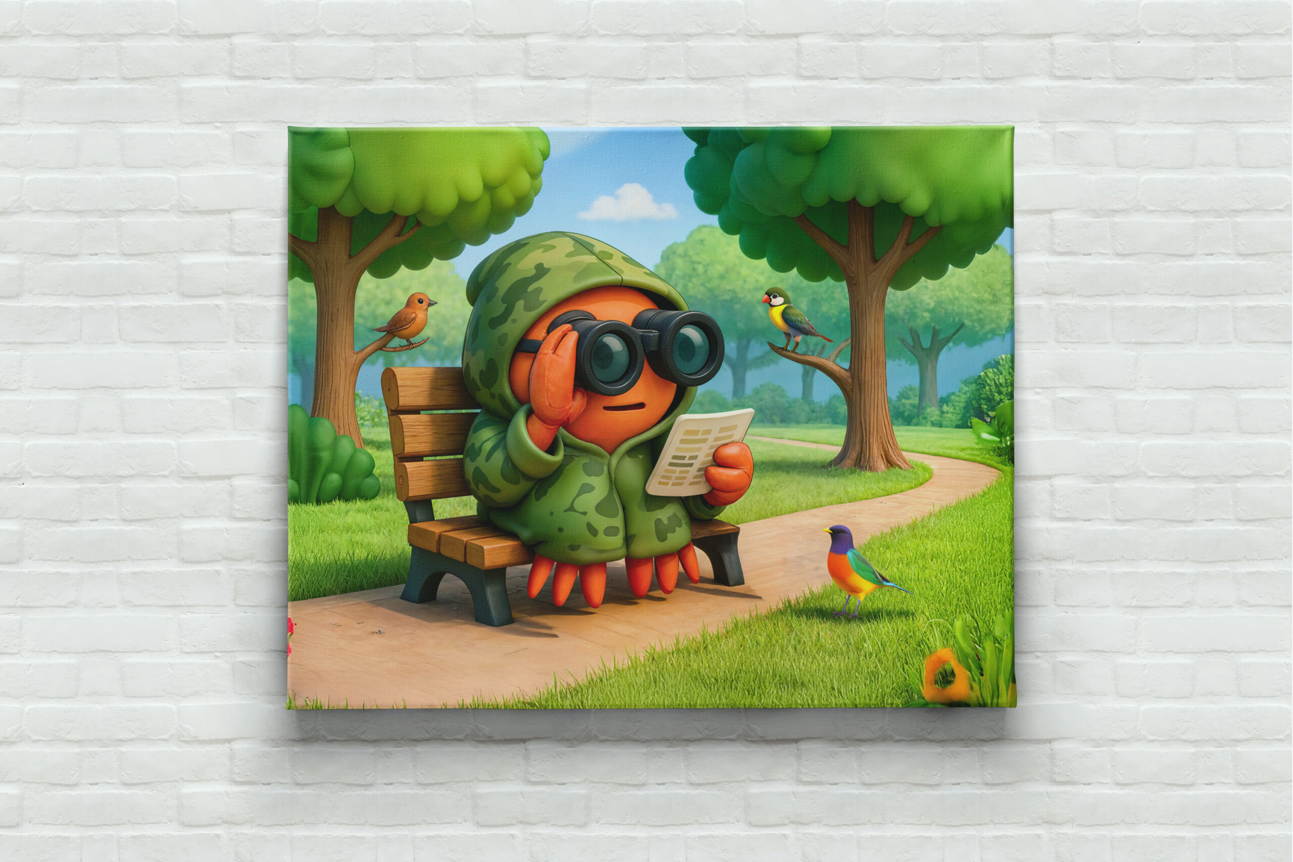 raxxa Canva: Camouflage Spy Crab Observing Park Surroundings Quietly