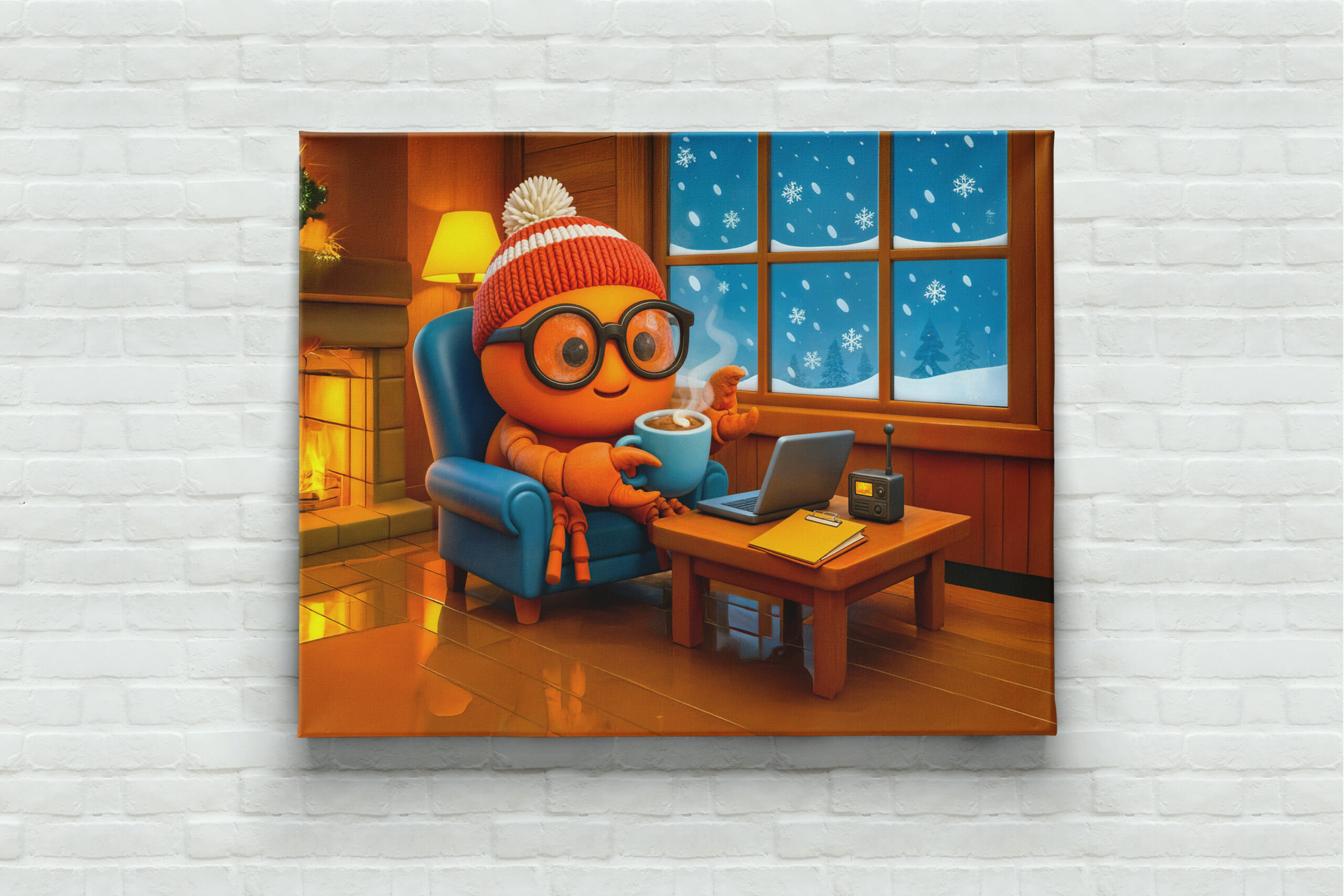 raxxa Canva: Spy Crab Working Warm Indoors With Coffee – Bild 3