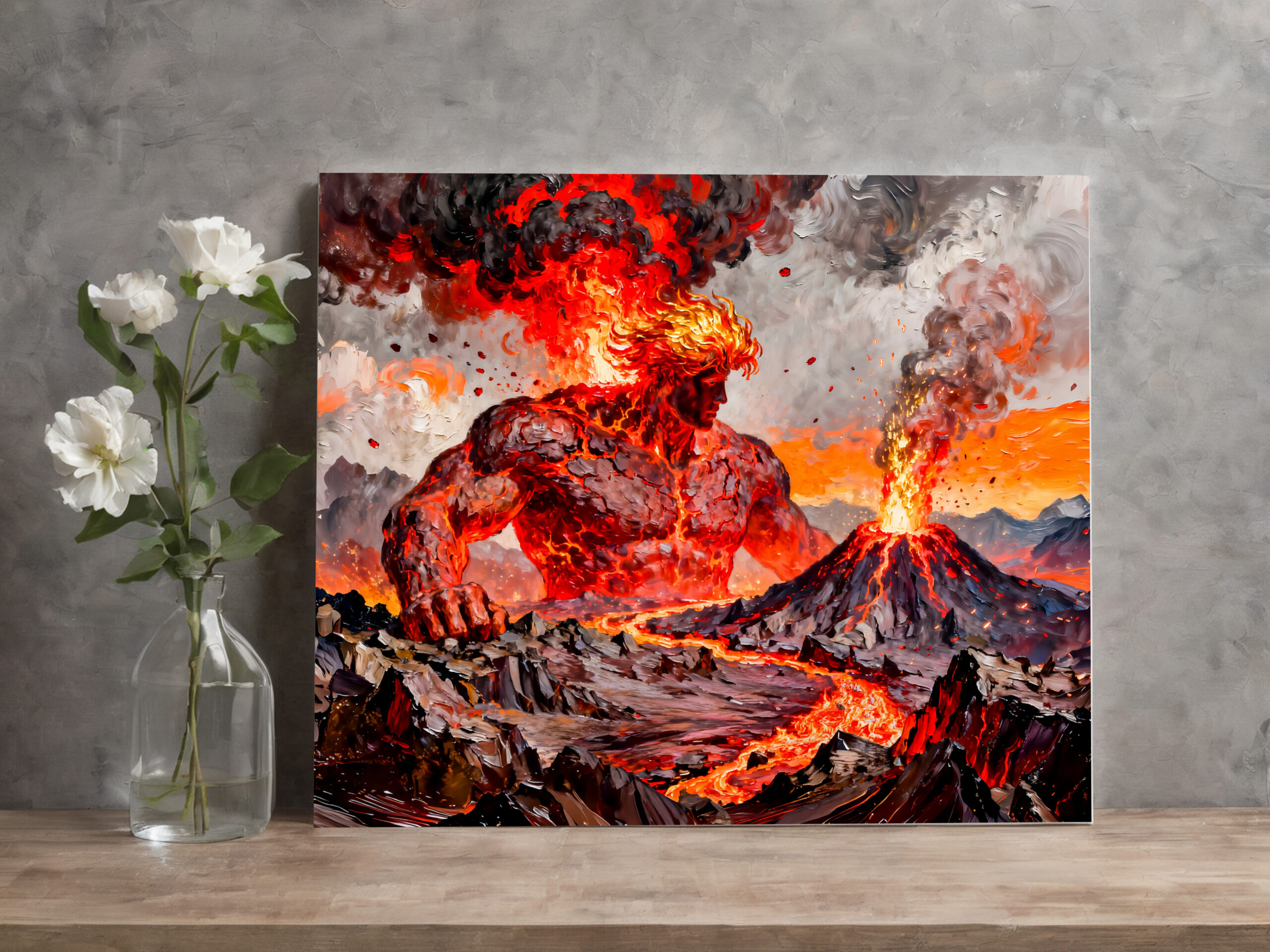 raxxa Canva: Pyrokles Titan of Lava and Volcanic Fire from Greek Mythology – Bild 2