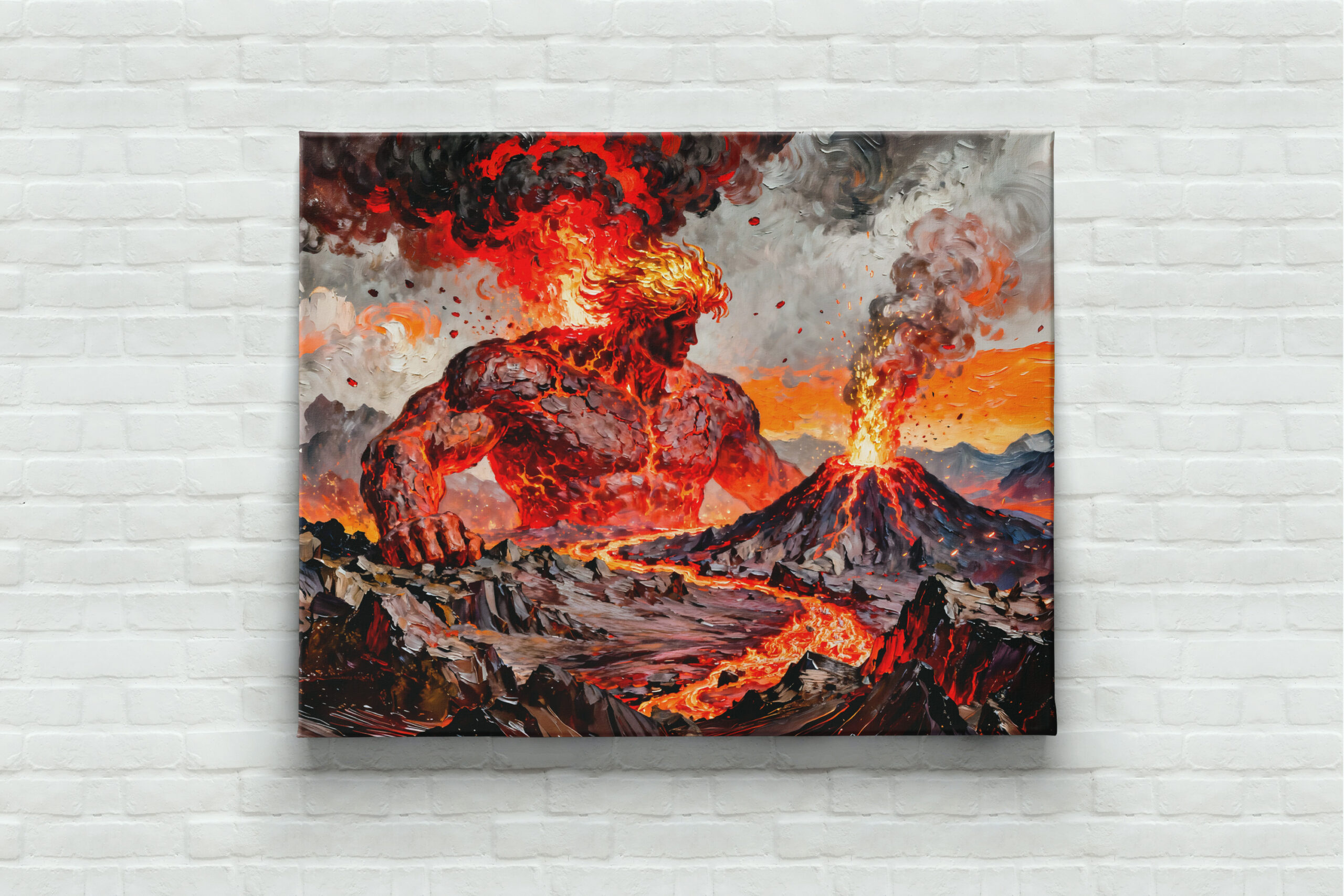 raxxa Canva: Pyrokles Titan of Lava and Volcanic Fire from Greek Mythology – Bild 3