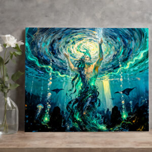 raxxa Canva: Okeanos Primordial Titan of the Ocean from Greek Mythology