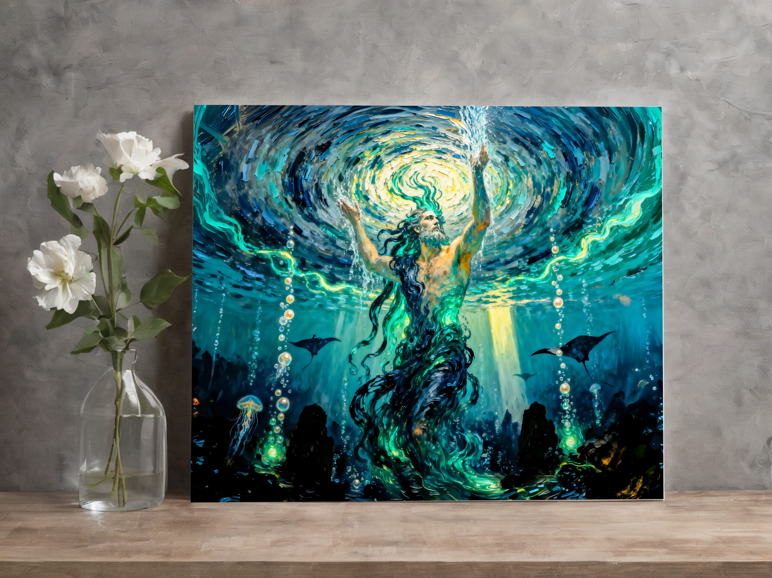 raxxa Canva: Okeanos Primordial Titan of the Ocean from Greek Mythology