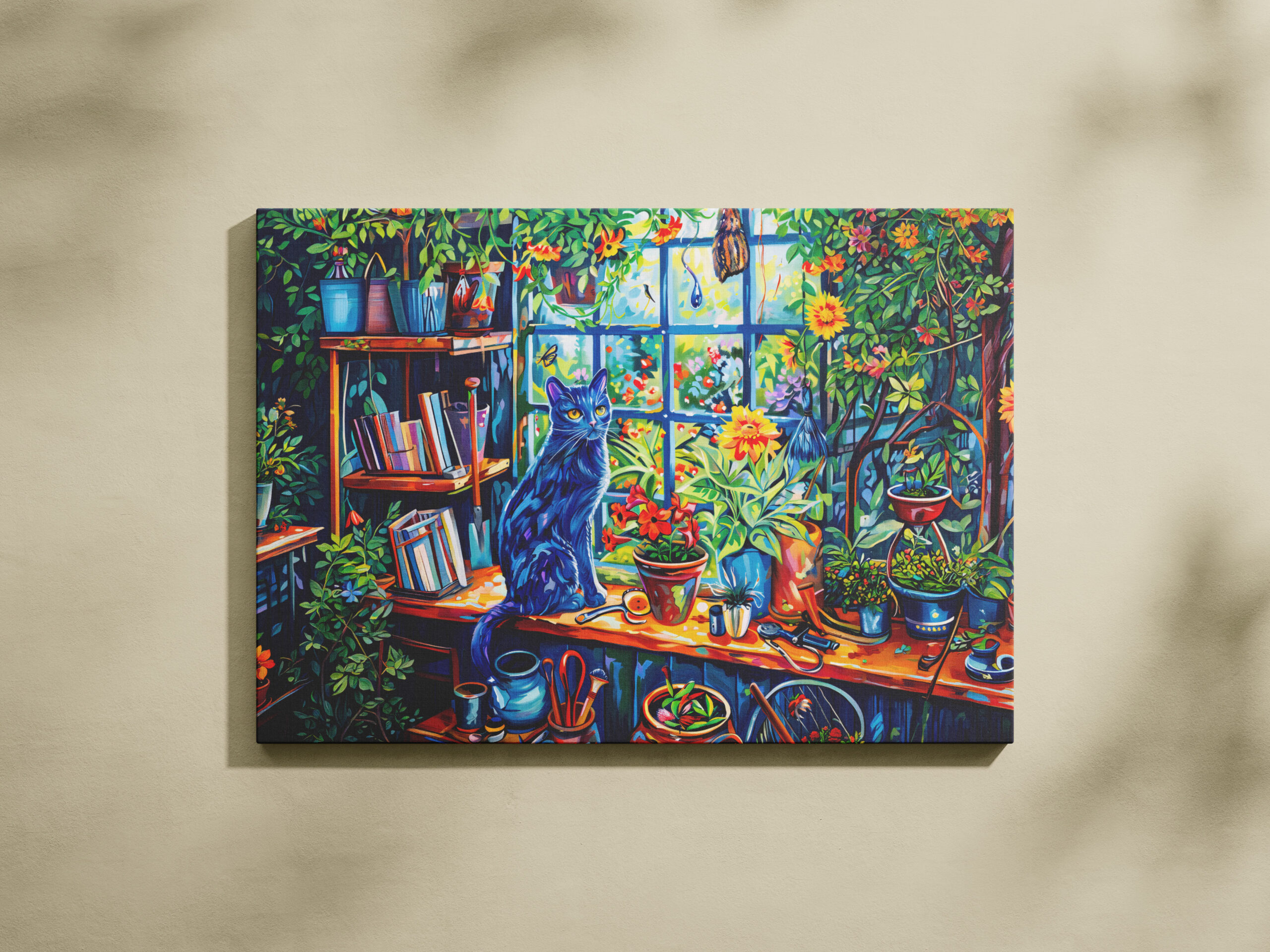 raxxa Canva: Cat sitting on Garden House Windowsill – Bild 2