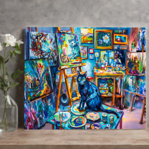 raxxa Canva: Cat sitting in Painters Studio