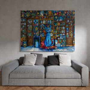 raxxa Canva: Blue Cat by Colorful Shelf