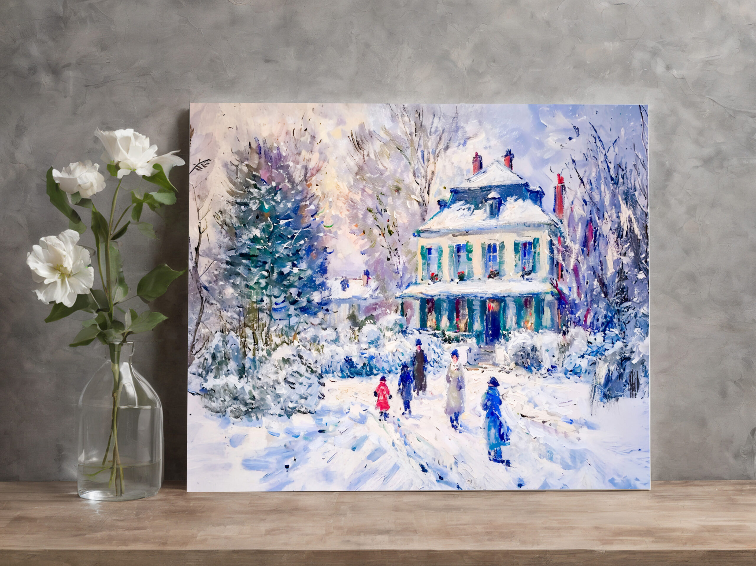 raxxa Canva: Impressionist Garden Art Mug Winter Garden House Scene – Bild 3