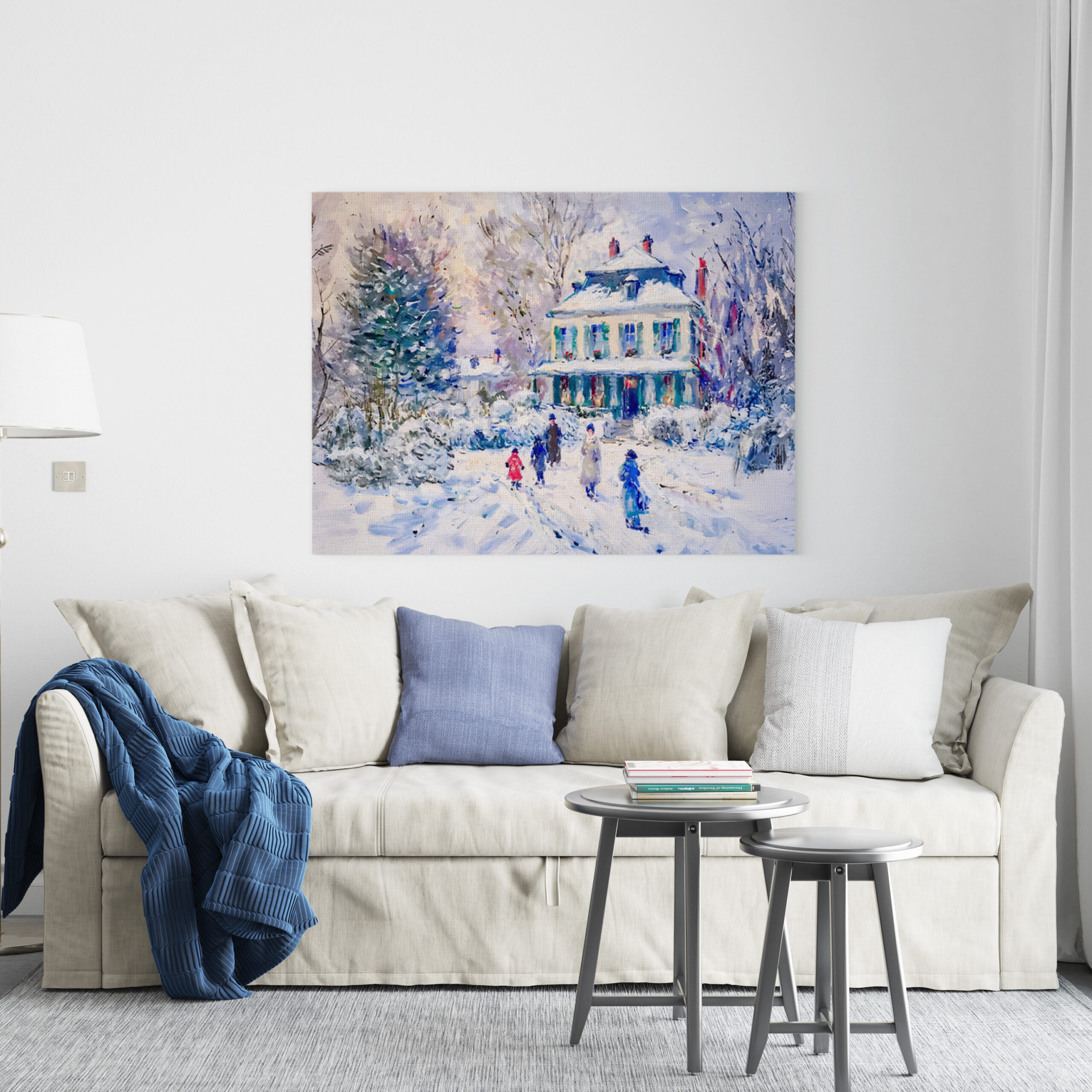 raxxa Canva: Impressionist Garden Art Mug Winter Garden House Scene – Bild 2
