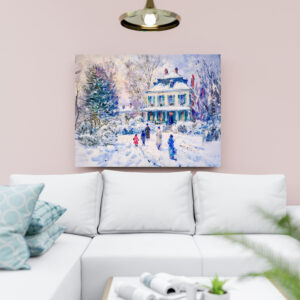 raxxa Canva: Impressionist Garden Art Mug Winter Garden House Scene