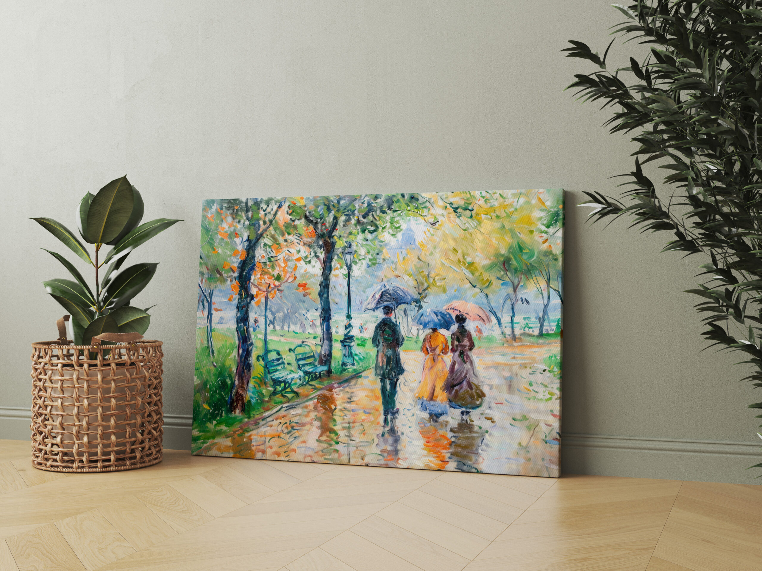 raxxa Canva: Impressionist Garden Art Mug Rainy Park Stroll