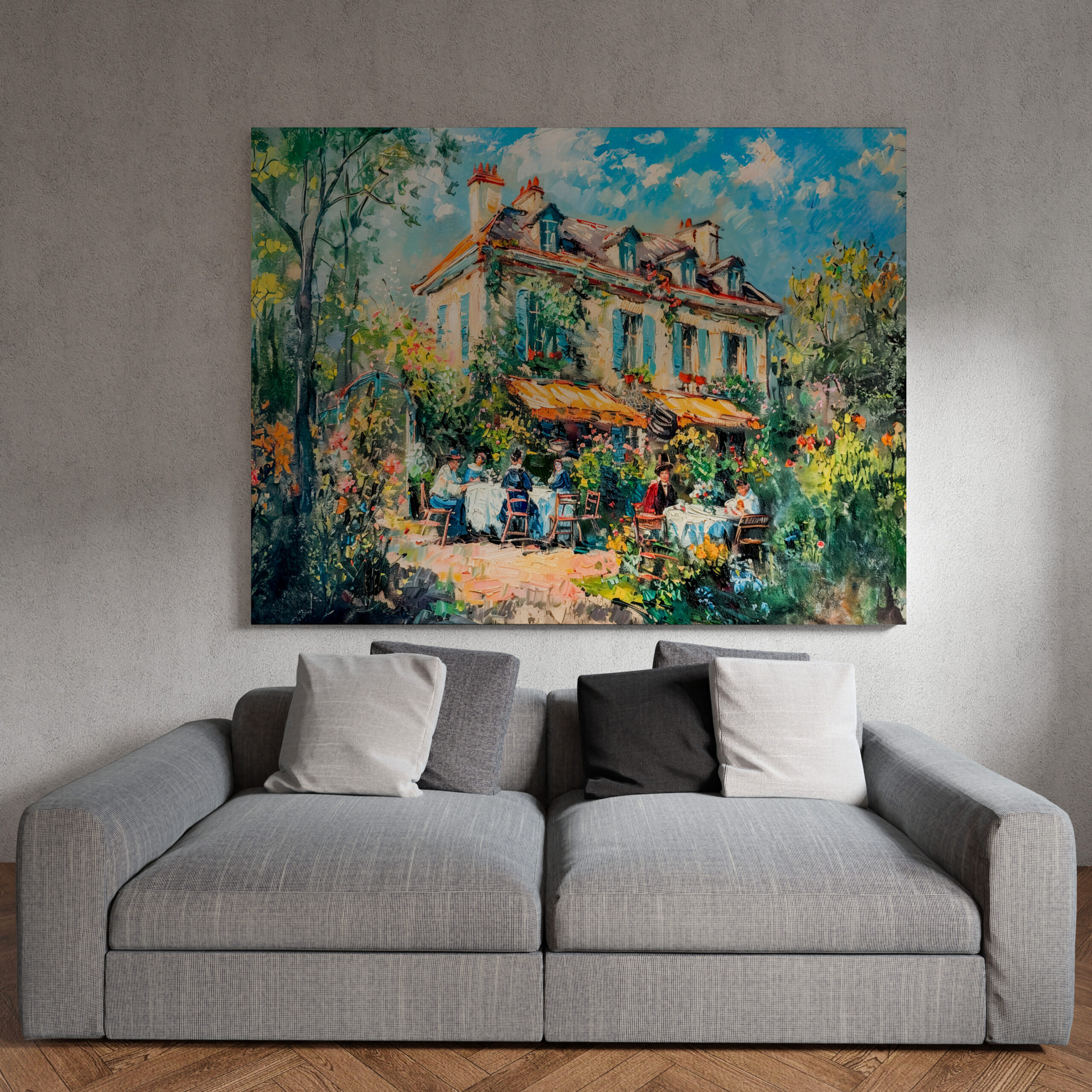 raxxa Canva: Impressionist Garden Art Mug Summer House Gathering – Bild 3
