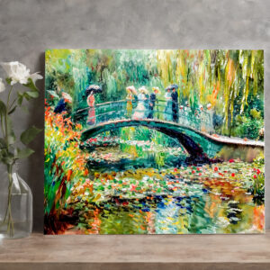 raxxa Canva: Impressionist Garden Art Mug Bridge Over Pond