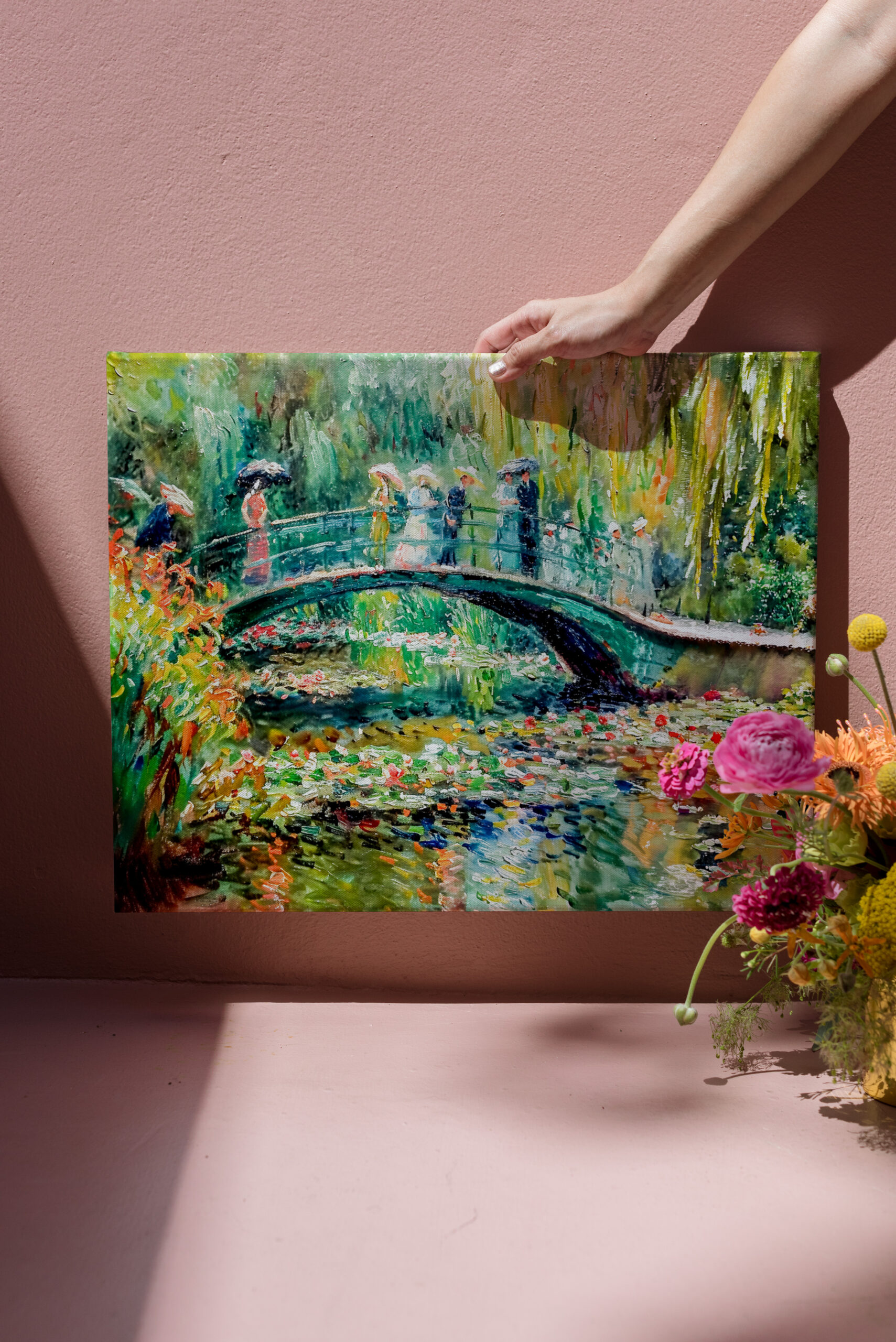 raxxa Canva: Impressionist Garden Art Mug Bridge Over Pond – Bild 3