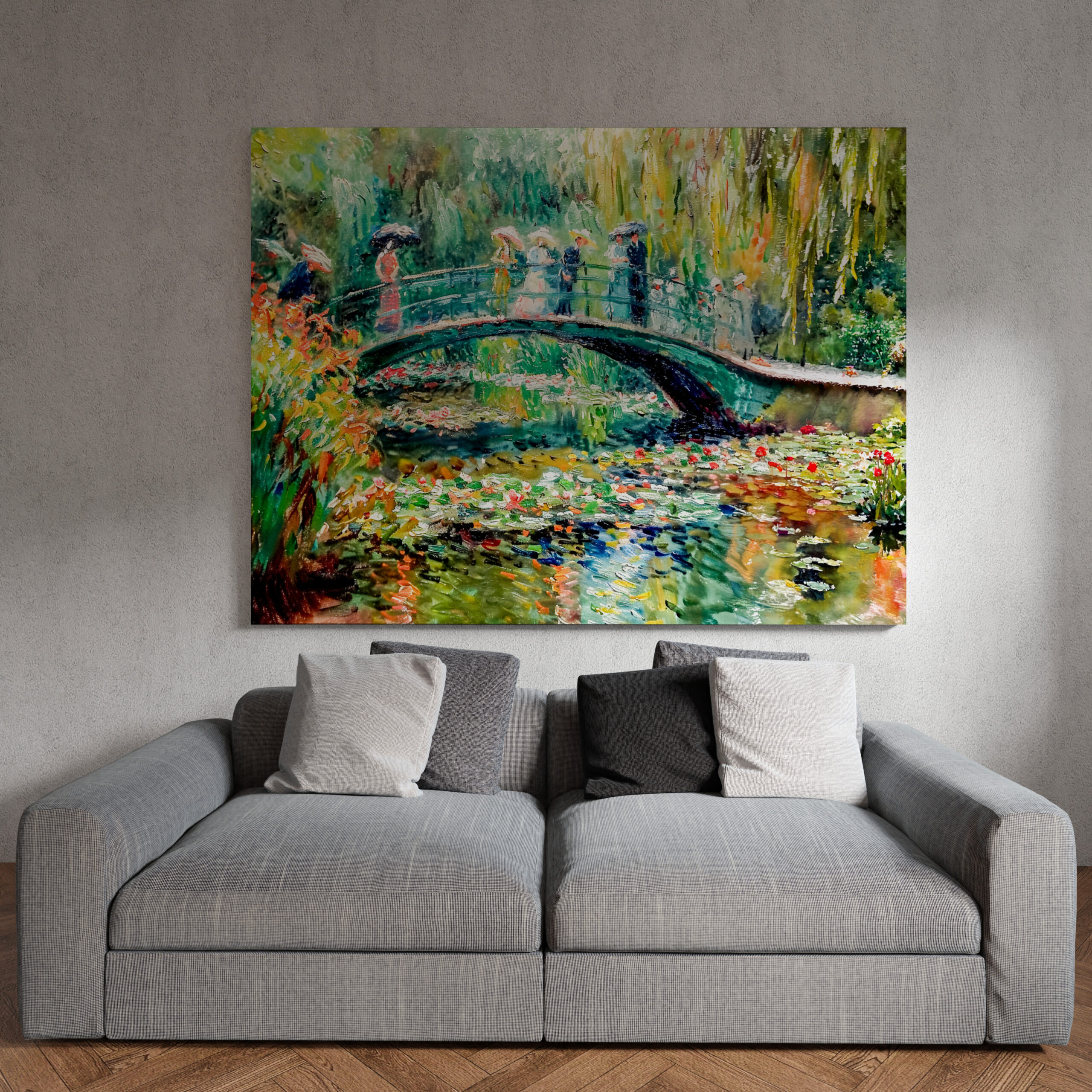 raxxa Canva: Impressionist Garden Art Mug Bridge Over Pond – Bild 2