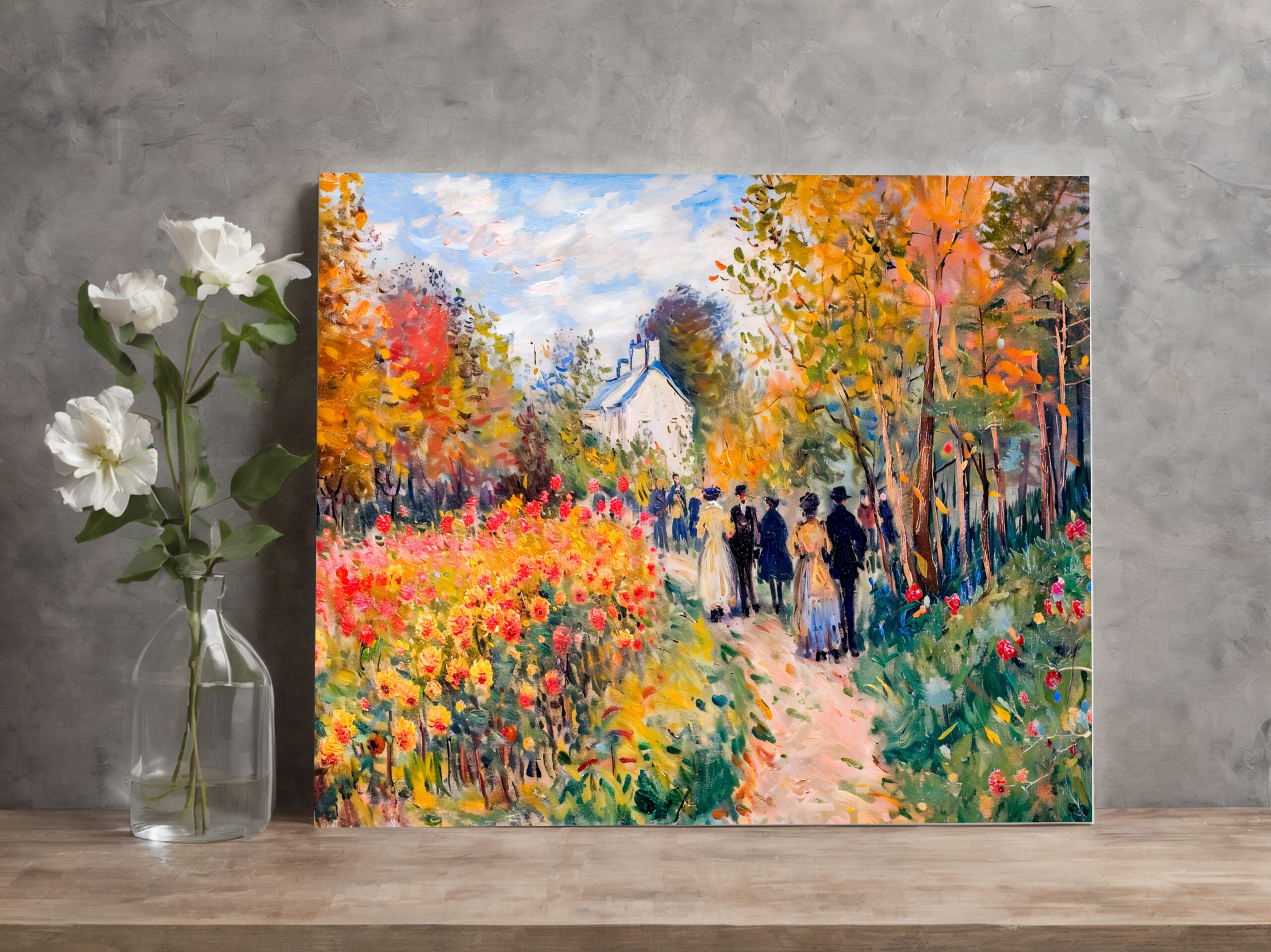 raxxa Canva: Impressionist Garden Art Mug Autumn Dahlia Garden Walk – Bild 3